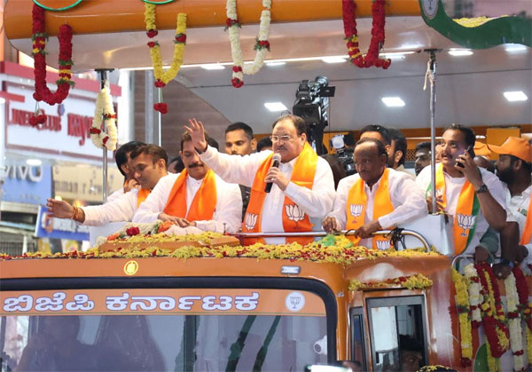 ಜೆ. ಪಿ. ನಡ್ಡಾ ಅವರ ರೋಡ್ ಷೋಗೆ ಜನಸಾಗರ