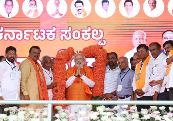 ಕಾಂಗ್ರೆಸ್- ಜೆಡಿಎಸ್‍ಗೆ ಮತ ಕೊಟ್ಟರೆ ಅದು ಅಸ್ಥಿರ ಸರಕಾರಕ್ಕೆ ಕಾರಣ: ನರೇಂದ್ರ ಮೋದಿ