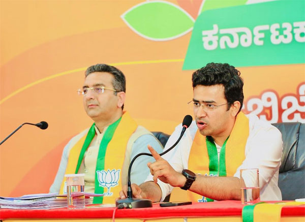 ಸುಳ್ಳು, ವಿಪರ್ಯಾಸಗಳಿಂದ ತುಂಬಿದ ಕಾಂಗ್ರೆಸ್ ಪ್ರಣಾಳಿಕೆ: ತೇಜಸ್ವಿ ಸೂರ್ಯ